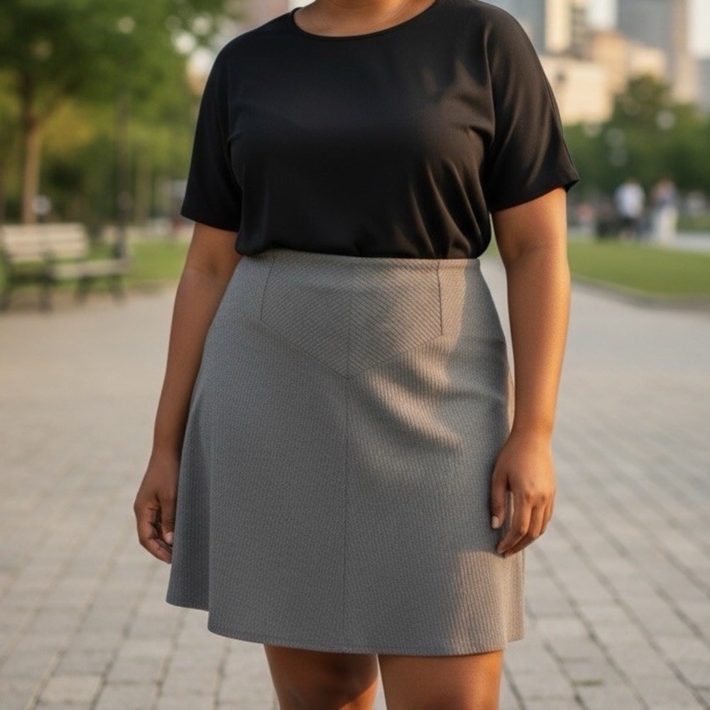 Merona Pinstripe Office Skirt Womens Size 20W Gray Classic Workwear Office - Picture 6 of 16